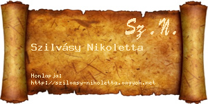 Szilvásy Nikoletta névjegykártya