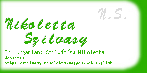 nikoletta szilvasy business card